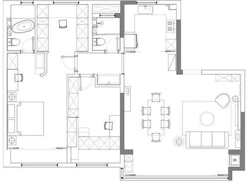 三室爆改住下一家六口，還有衣帽間和獨(dú)立書房