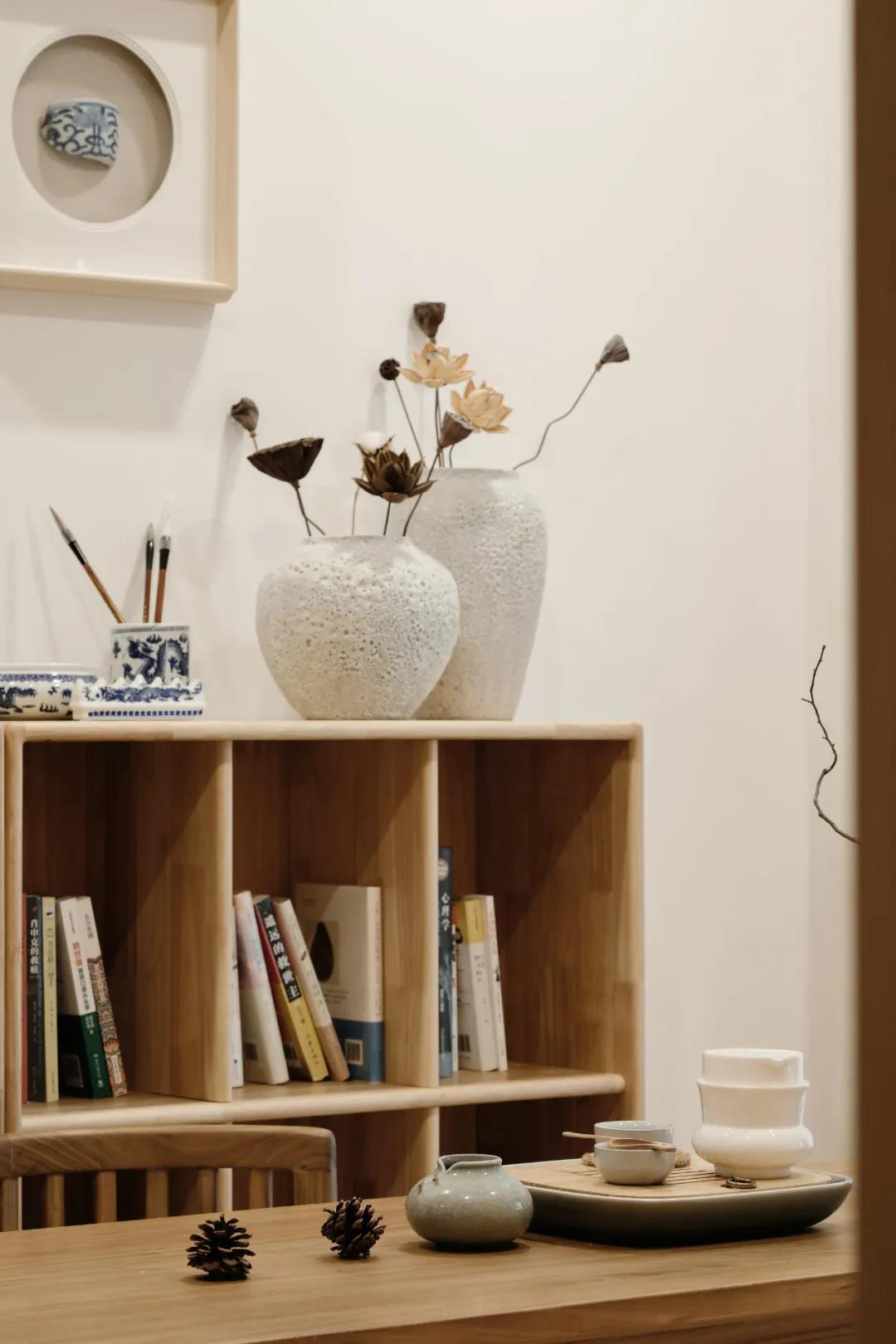 玄關(guān)吧臺(tái)餐廳＋禪意品茗客廳，枷鎖90㎡日式慢生活