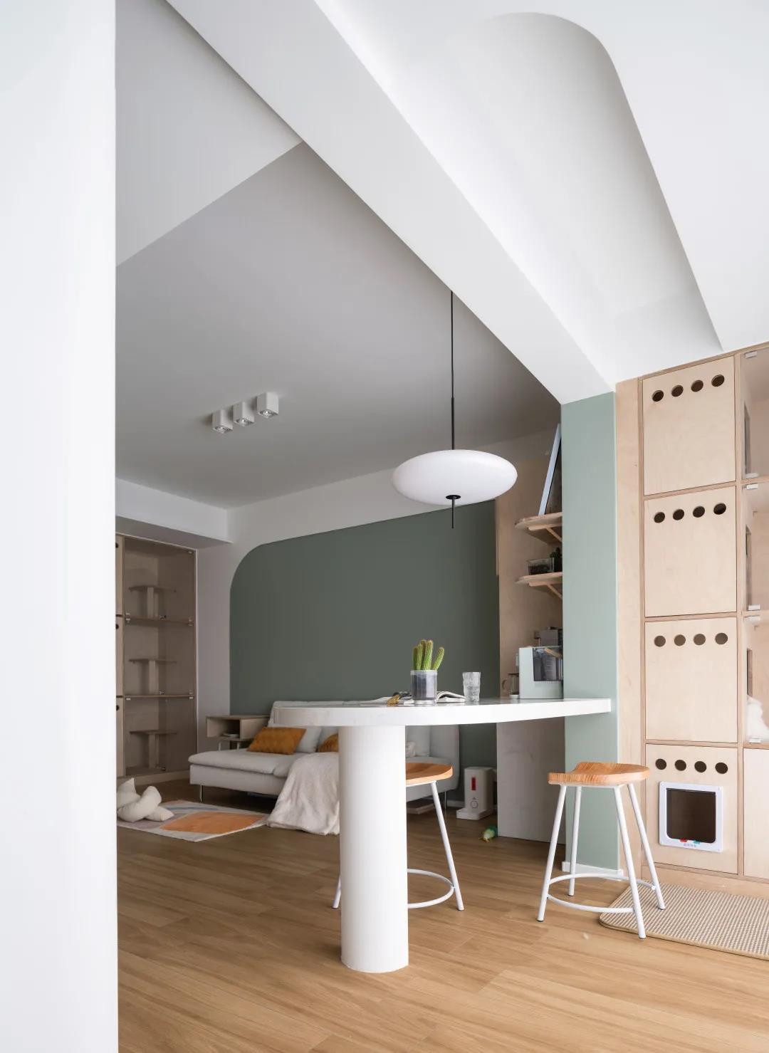 78㎡超極限規(guī)劃“貓咪樂園”，過道變書房，功能性max！