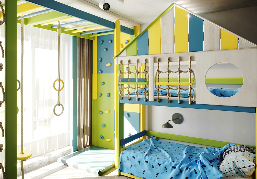 海歸夫妻“亂裝”學(xué)區(qū)房，混搭工業(yè)風(fēng)暗藏兒童游樂園