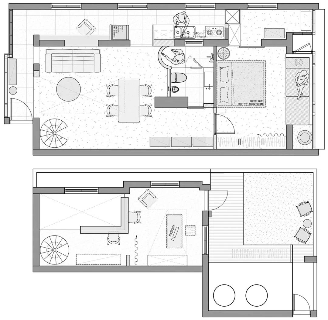 西安獨居設計師的109㎡復式，極致演繹黑白高級感