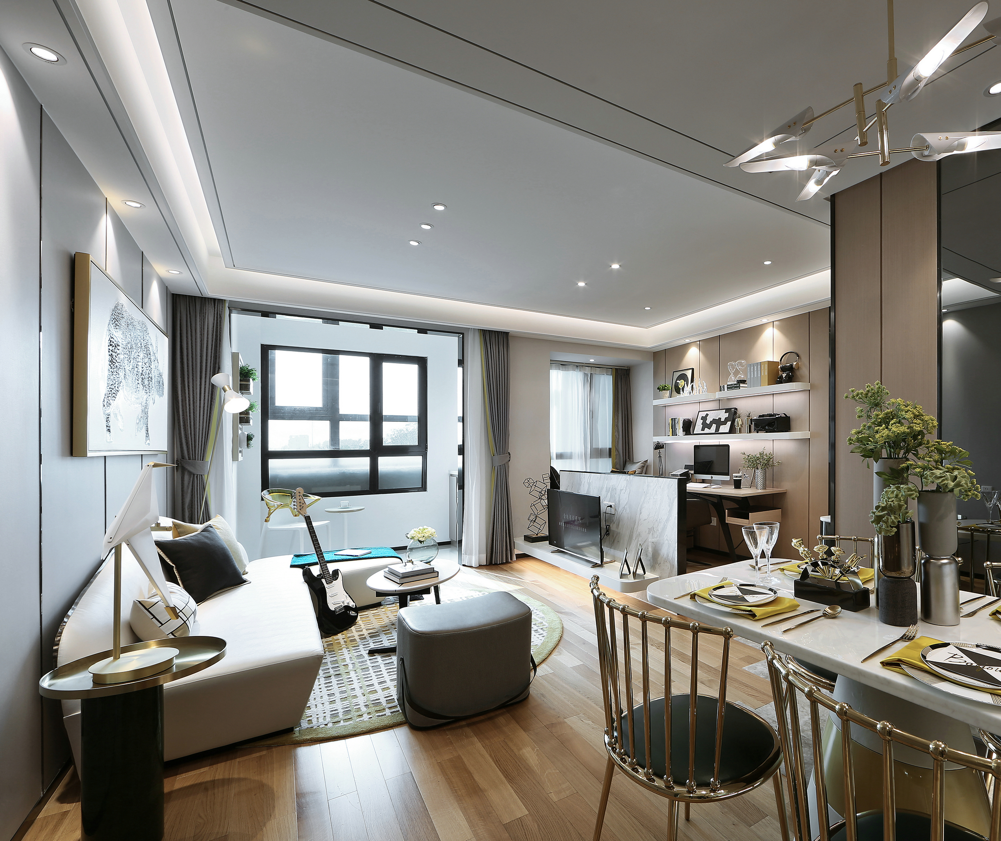 上海三口小家，LDK設計+半開放書房，100㎡更寬敞了！